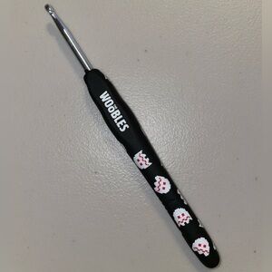 Woobles Black Crochet Hook with Ghost Pattern
